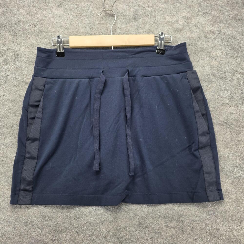 Athleta Skort Womens M Blue Athletic Lined Built-In Shorts Drawstring Pockets